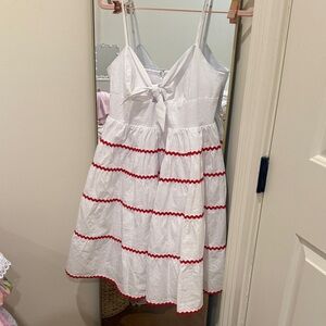 Moodie White and Red Mini Dress